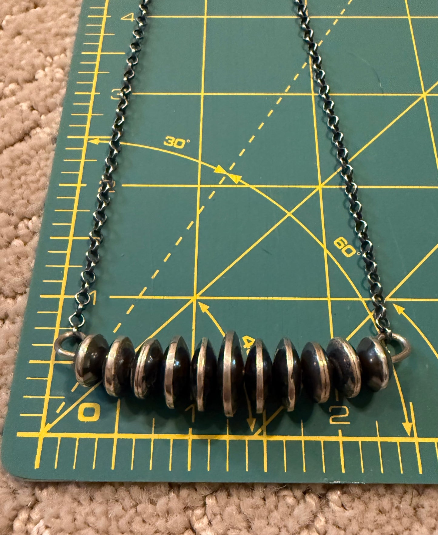 Authentic Navajo Saucer Pearl Bar Necklace