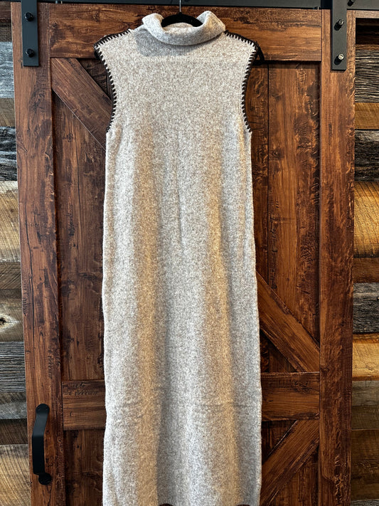 Knit Sweater Turtle Neck Dress