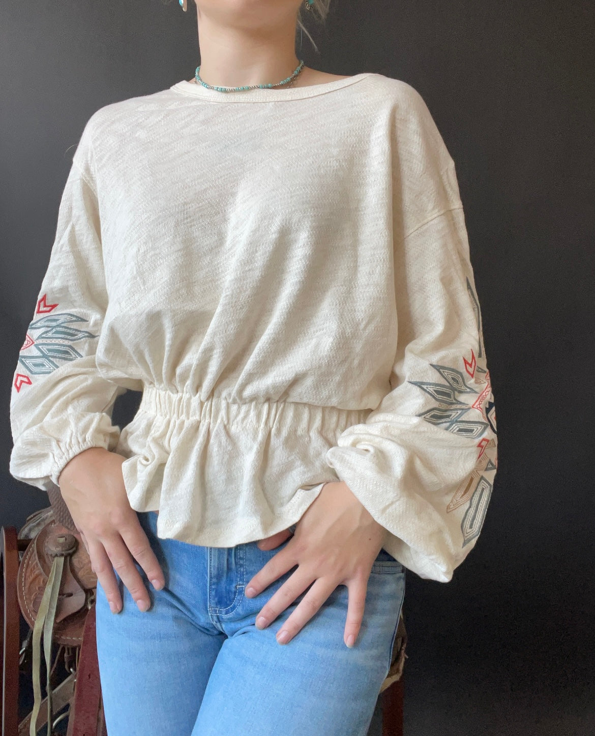 Final Sale ✨Abigail Wrangler Embroidered Women's Shirt