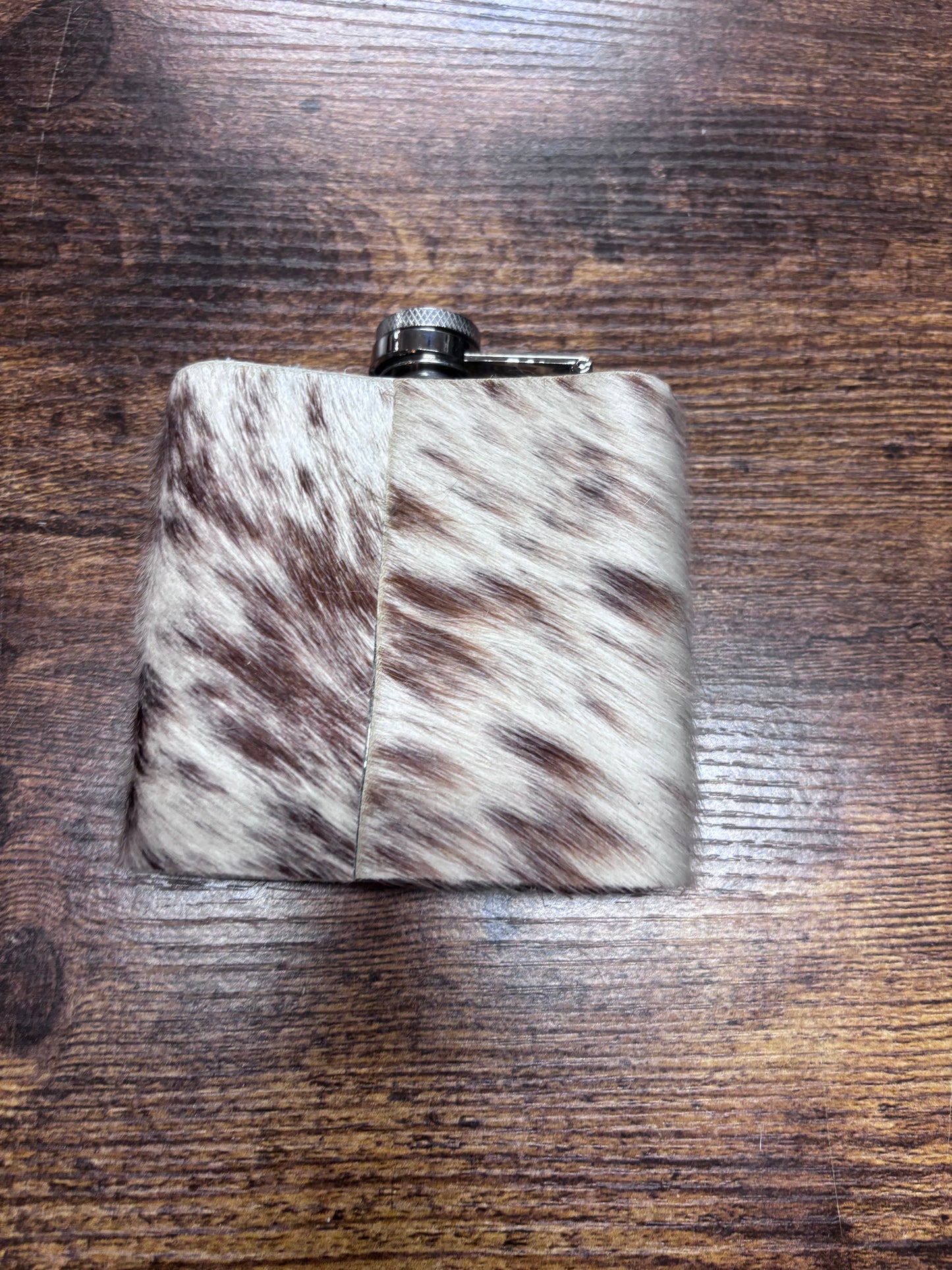 Cowhide Stainless Steel Flask 6oz Spotted