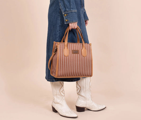 LEE Striped Canvas Tote Bag/Crossbody