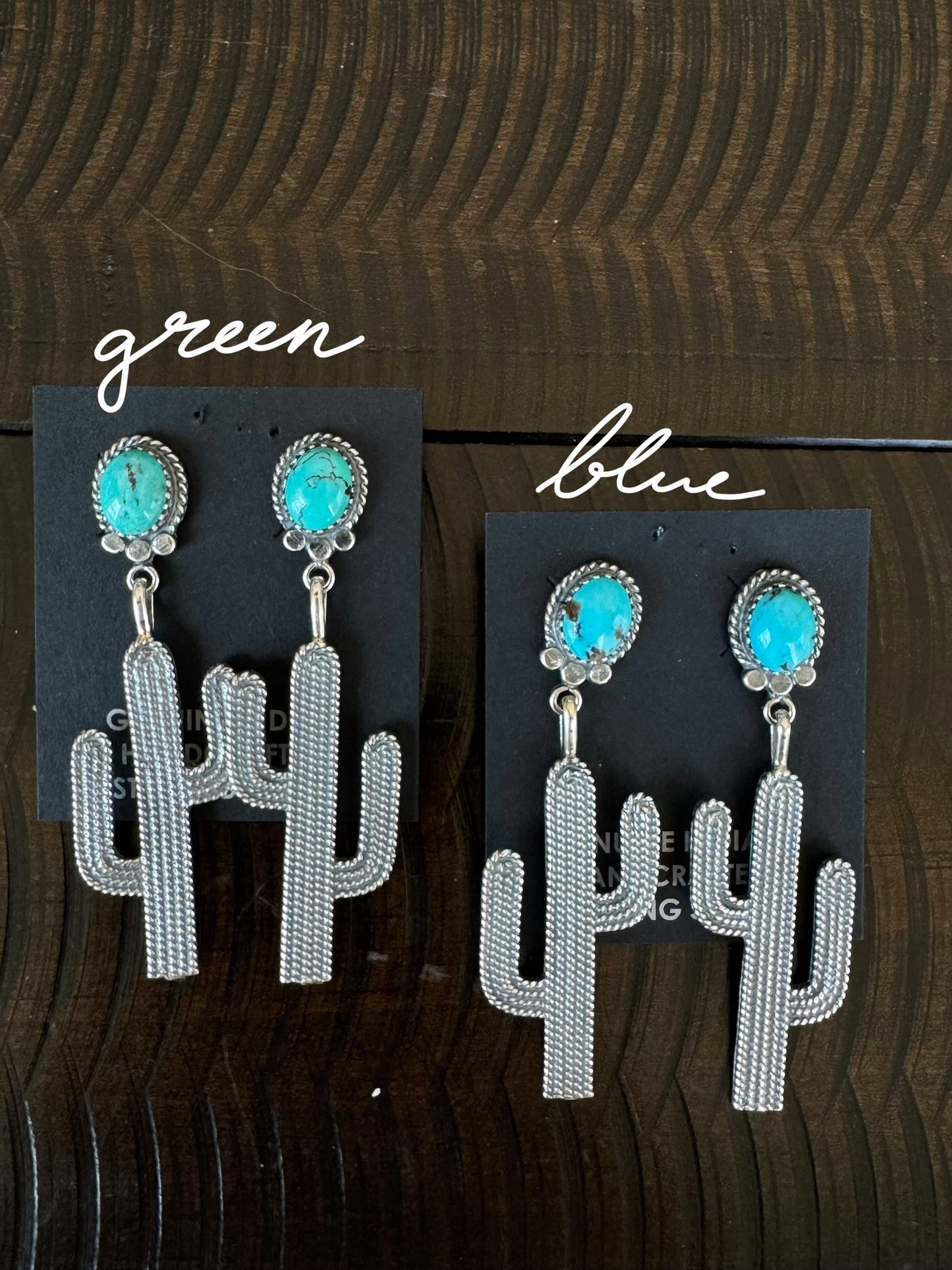 Authentic Cactus Turquoise Earrings
