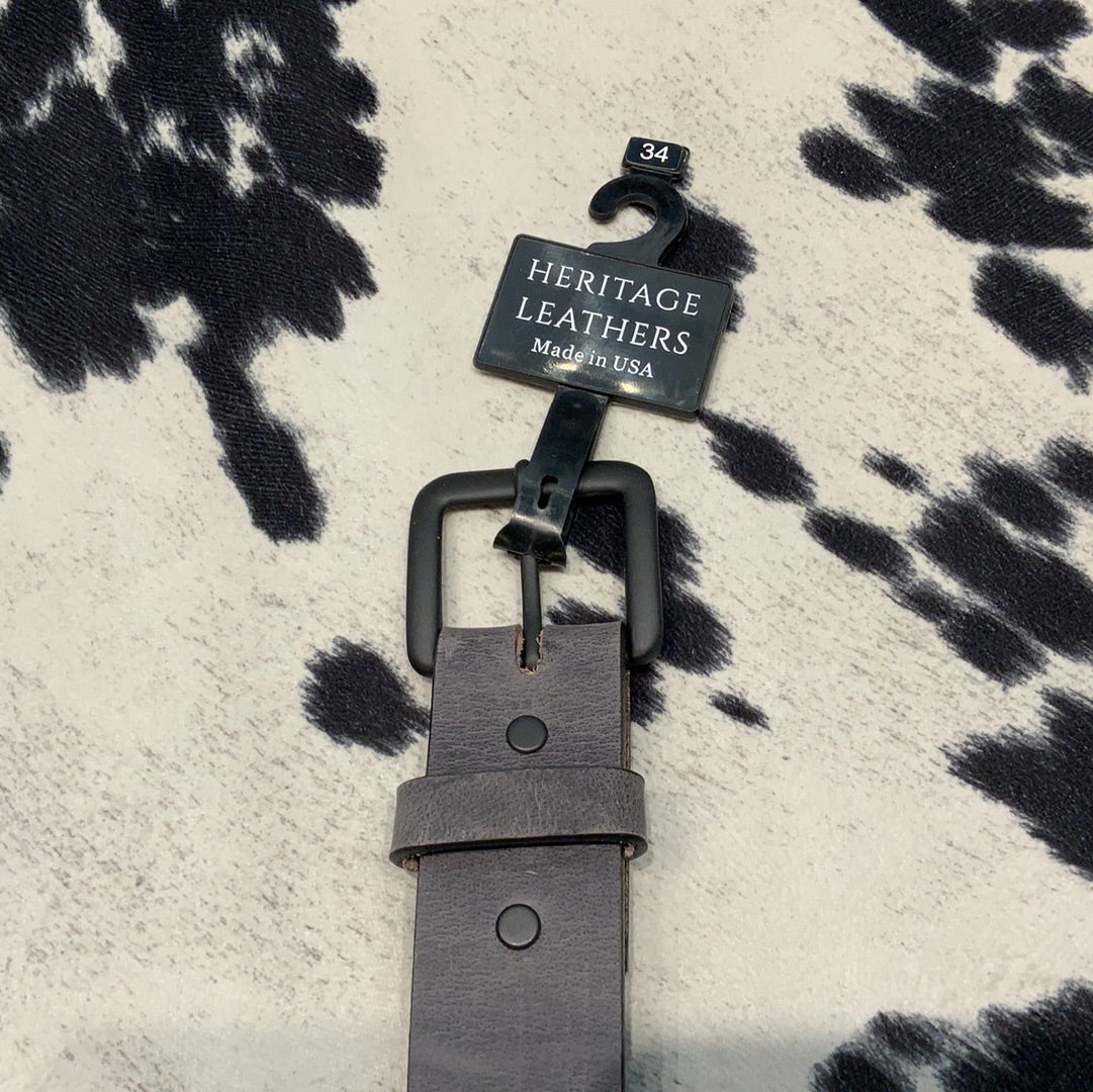 Gray Leather Belt