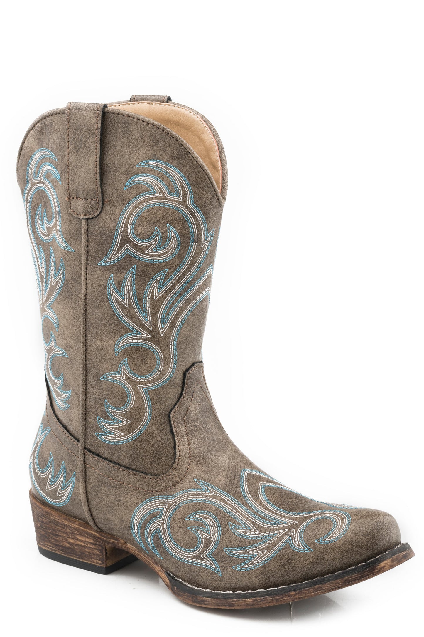 Roper Boots Little Girls Brown With All Over Embroidery