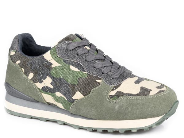 Women's Roper Green Cow Suede and Camo Print Casual Shoes