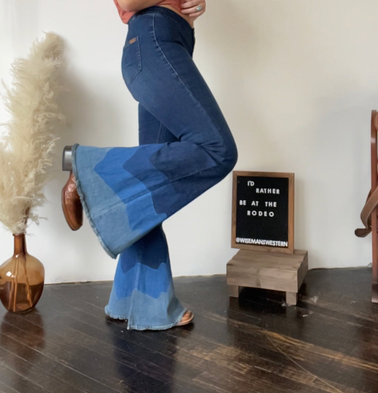 Blue Wave Bell Bottoms Jeans