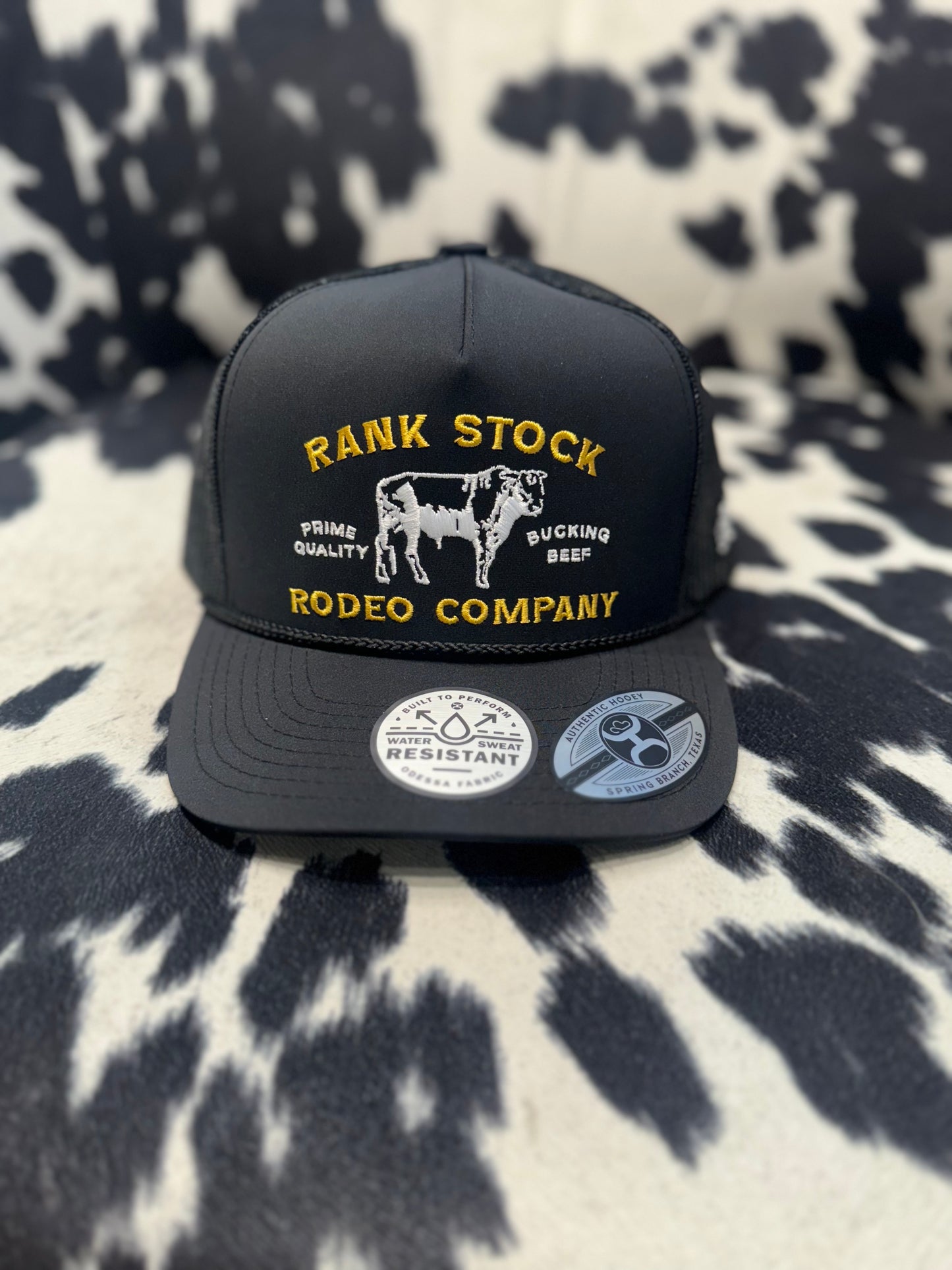 Hooey Rank Stock Black 5 Panel Trucker