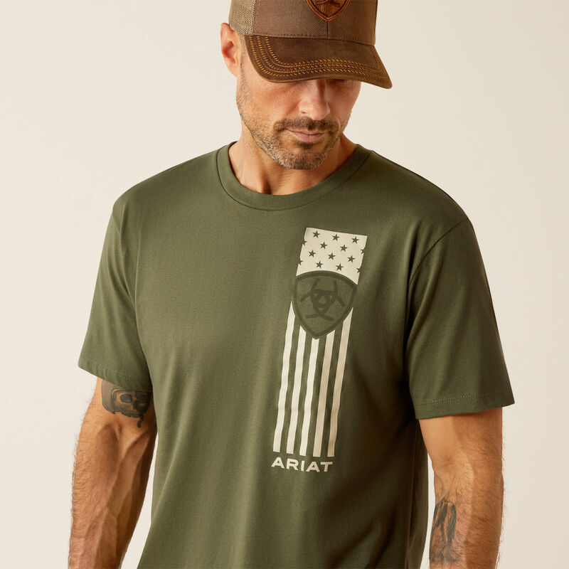 Ariat Patriot Stripe Tee Green