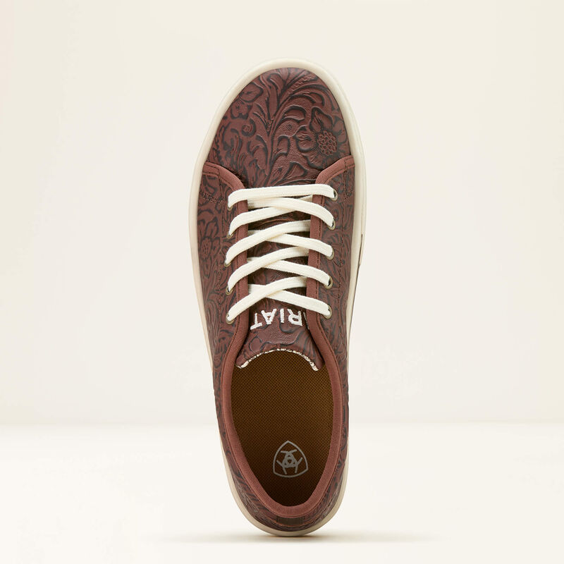 Ariat Skylar Tooled Floral Tennis Shoes Dark Brown