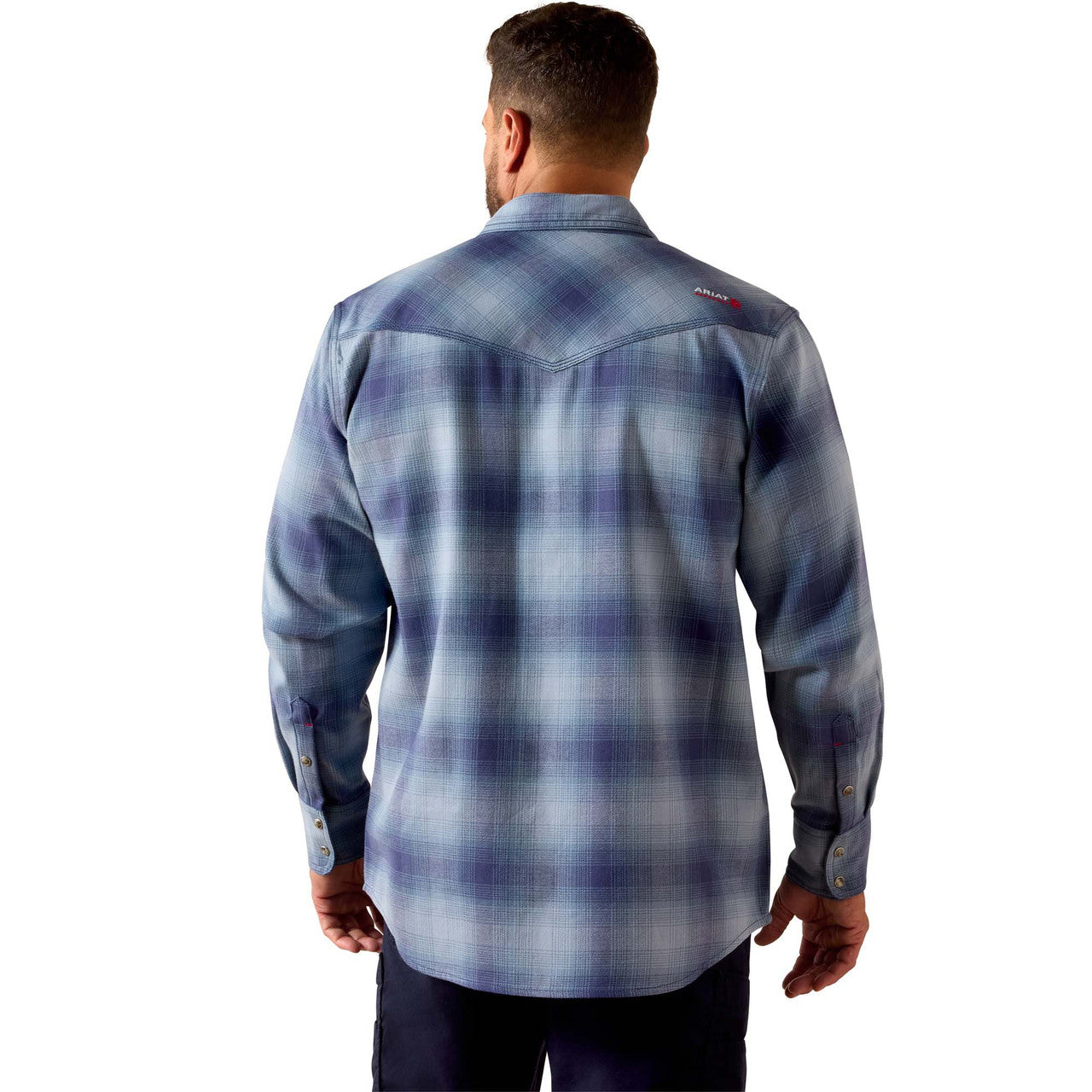 Ariat FR Ryan Retro Snap LS Work Shirt Dusty Blue