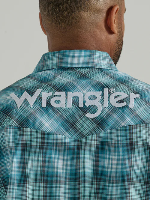 Wrangler Western Logo Turquoise Button up