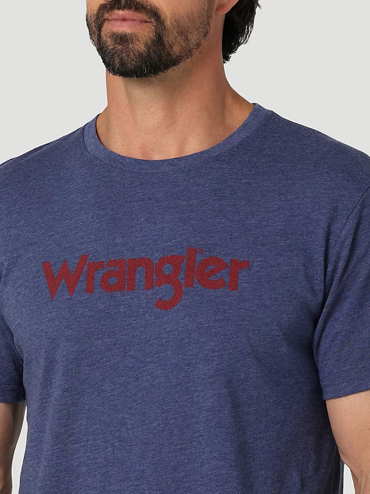 Wrangler Kabel Logo T-Shirt in Denim Heather
