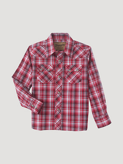 Wrangler Sawtooth Red Boy's Snap Up