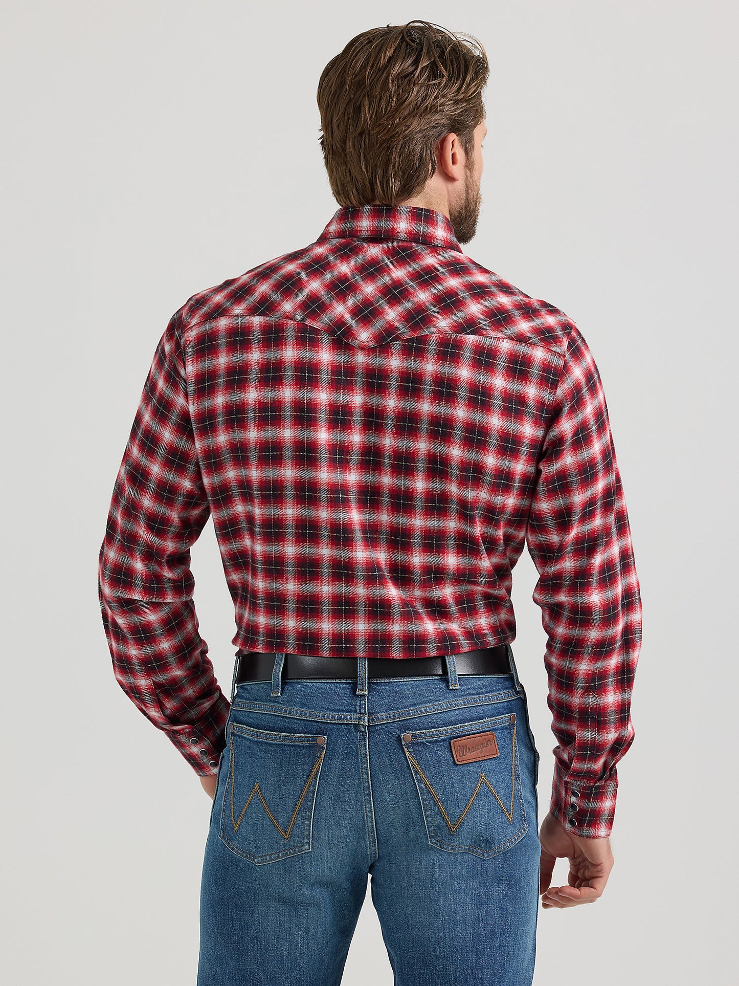 Wrangler Cowboy Flannel Red Men's Snap Up