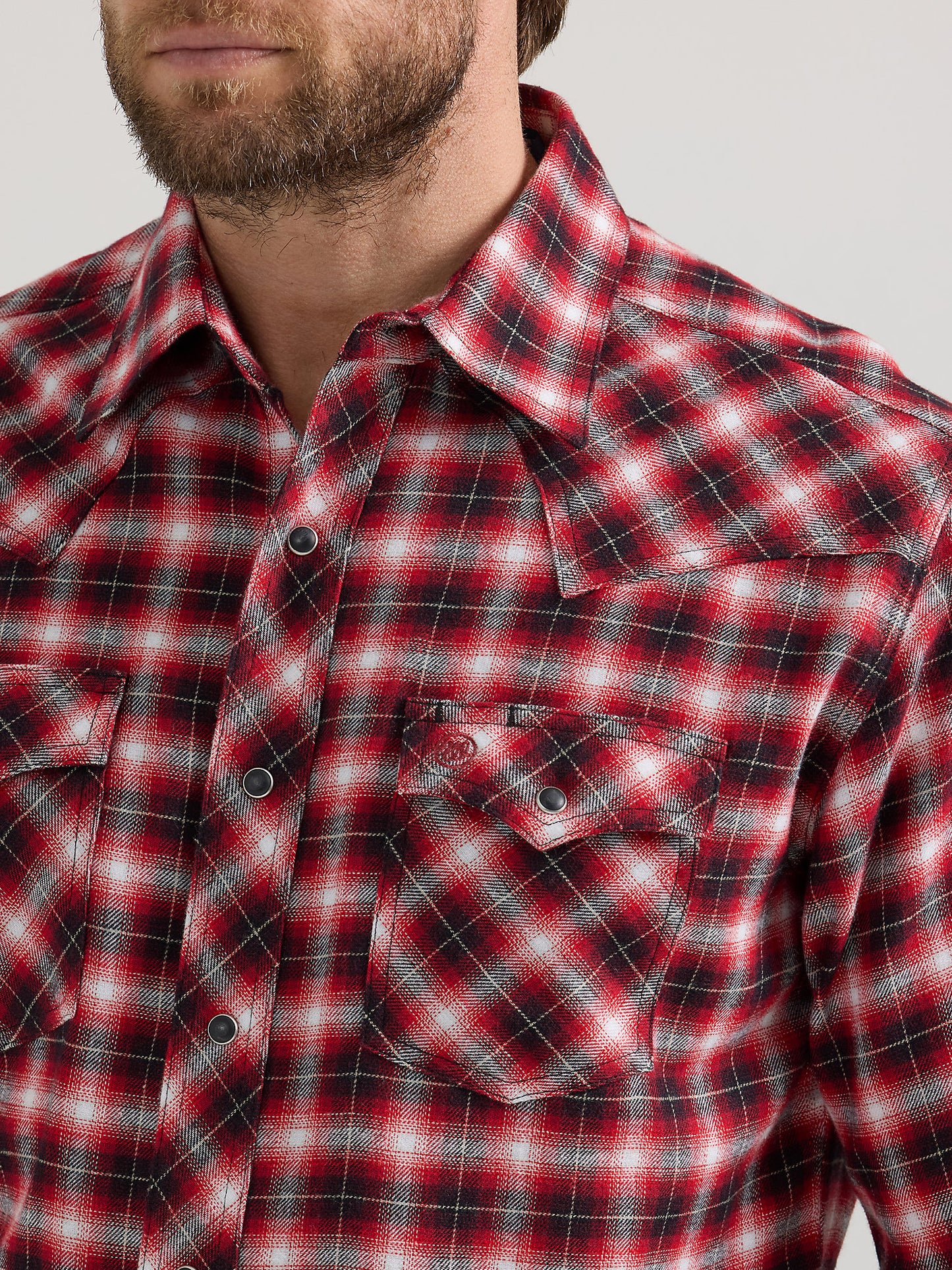 Wrangler Cowboy Flannel Red Men's Snap Up