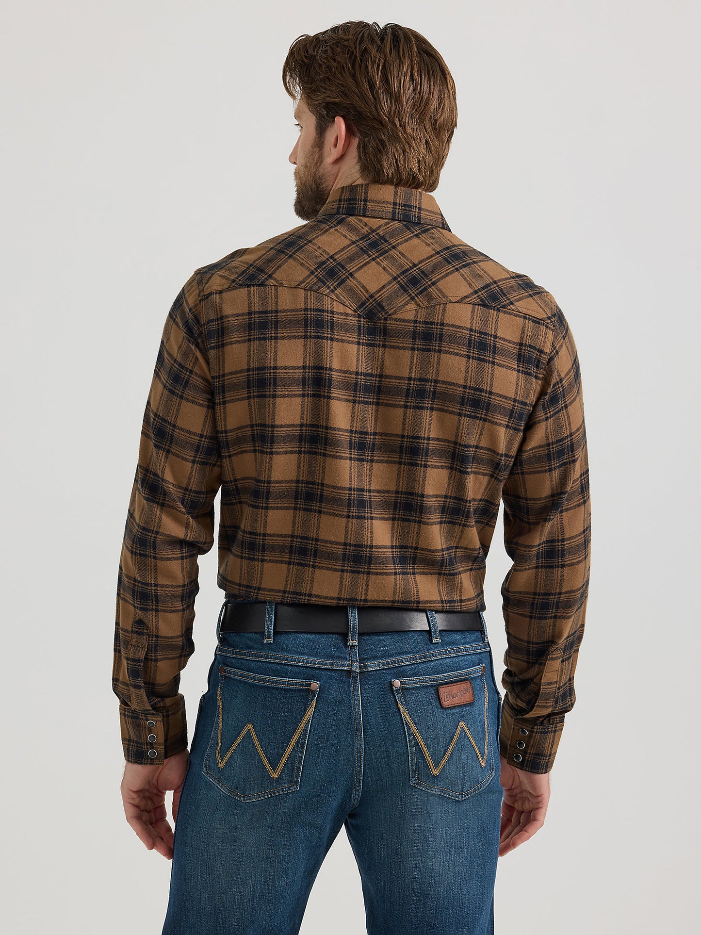 Wrangler Cowboy Flannel Chocolate Men's Snap Up