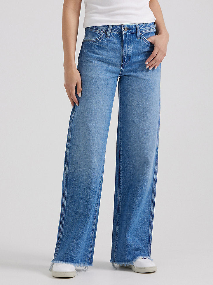 Sale ✨ Wrangler Unbound Frayed Wide Leg Women's Jeans