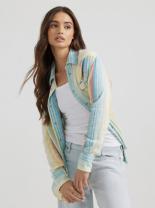 Wrangler Boho Stripe Snap Up