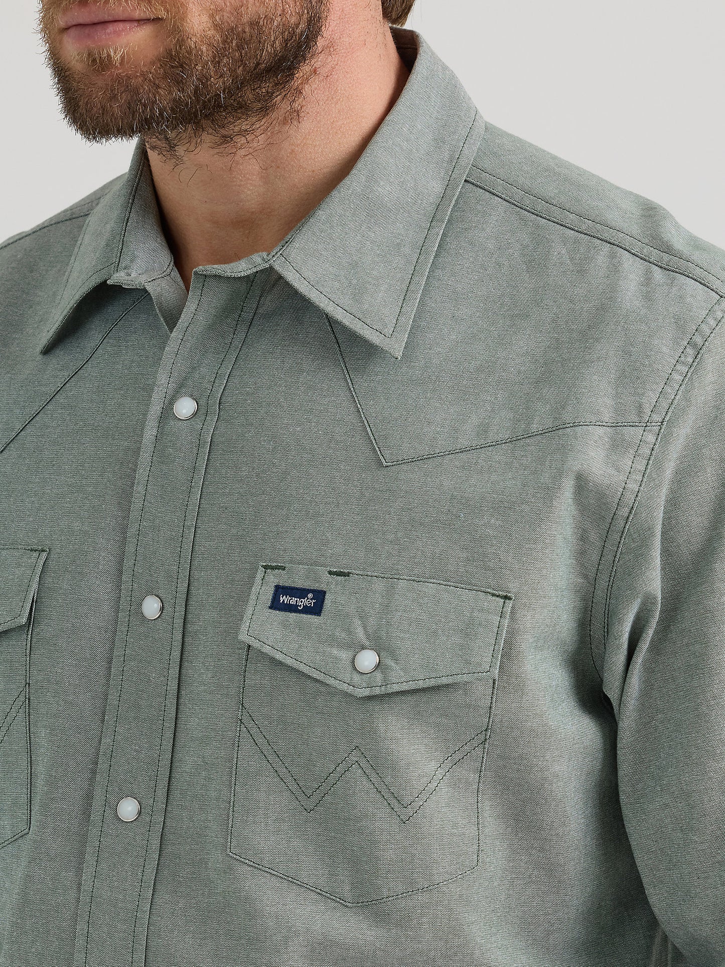 Wrangler Chambray Forest Men's Button Up