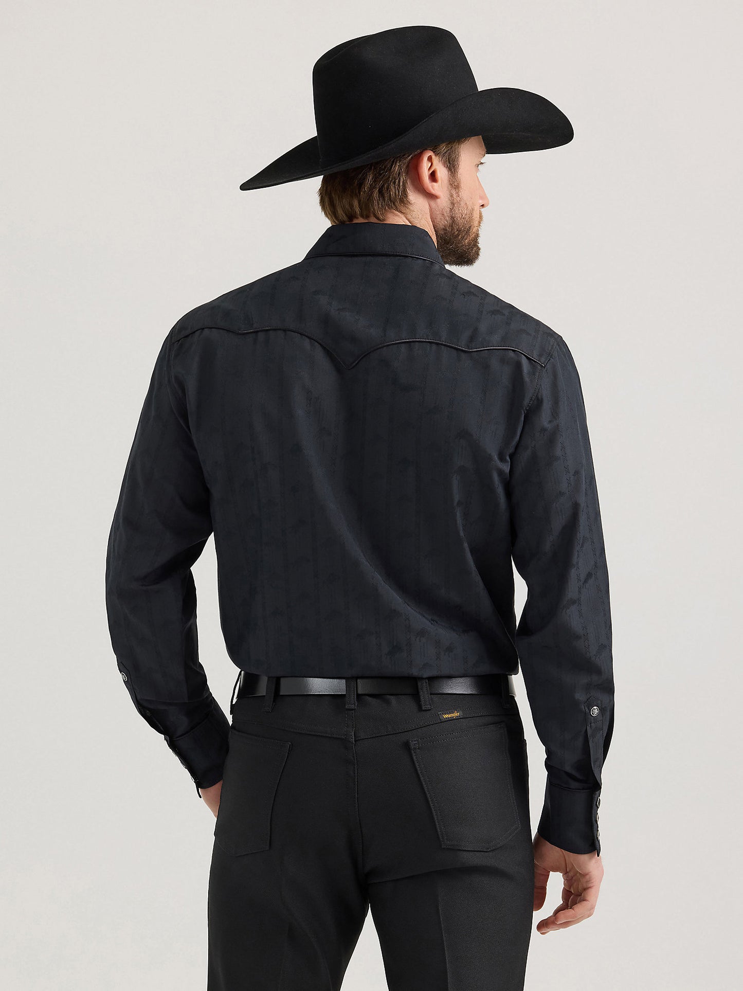 Wrangler Johnny Men's Black Dress Snap Up