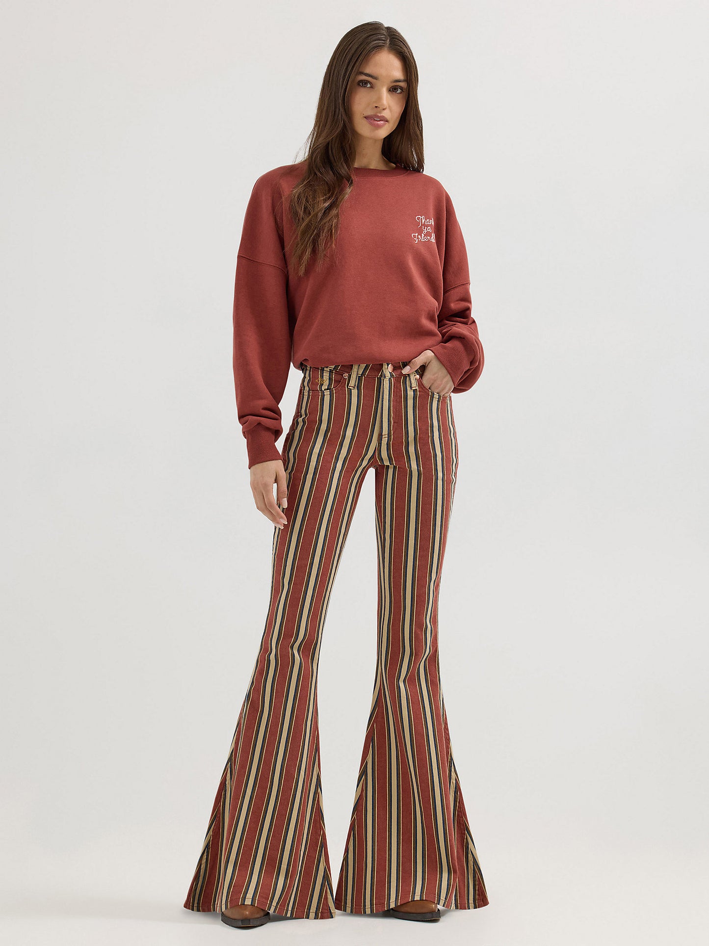 Sale ✨Wrangler X Lainey Wilson Clay Stripe Bell Bottom Jeans