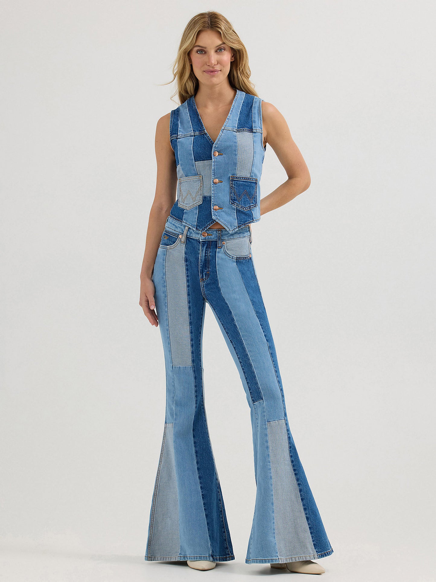 Sale ✨Wrangler X Lainey Wilson Patchwork Blues Bell Bottom Jeans