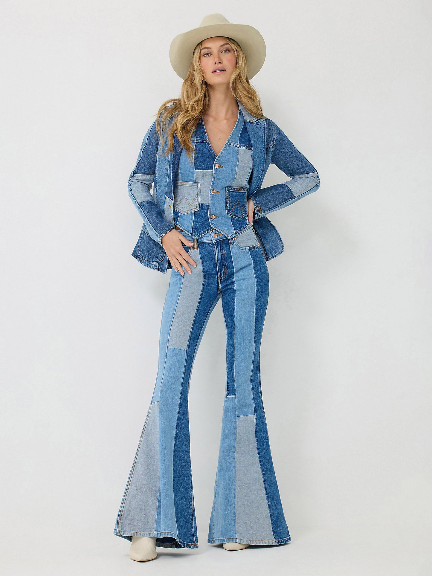 Sale ✨Wrangler X Lainey Wilson Patchwork Blues Bell Bottom Jeans