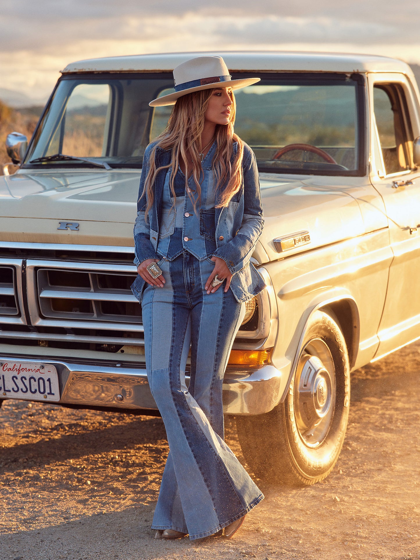 Sale ✨Wrangler X Lainey Wilson Patchwork Blues Bell Bottom Jeans