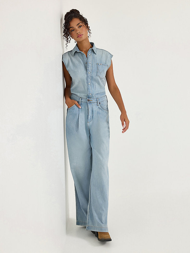 Wrangler Punchy Jumpsuit Bleached