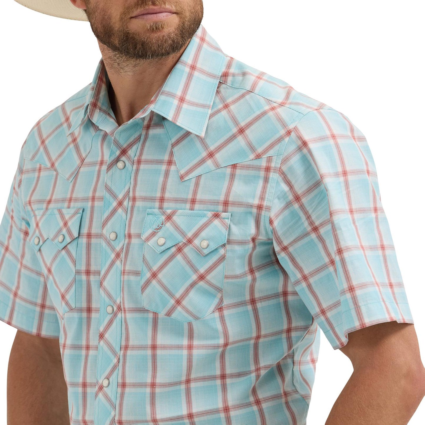 Wrangler Sawtooth Light Blue Snap Up
