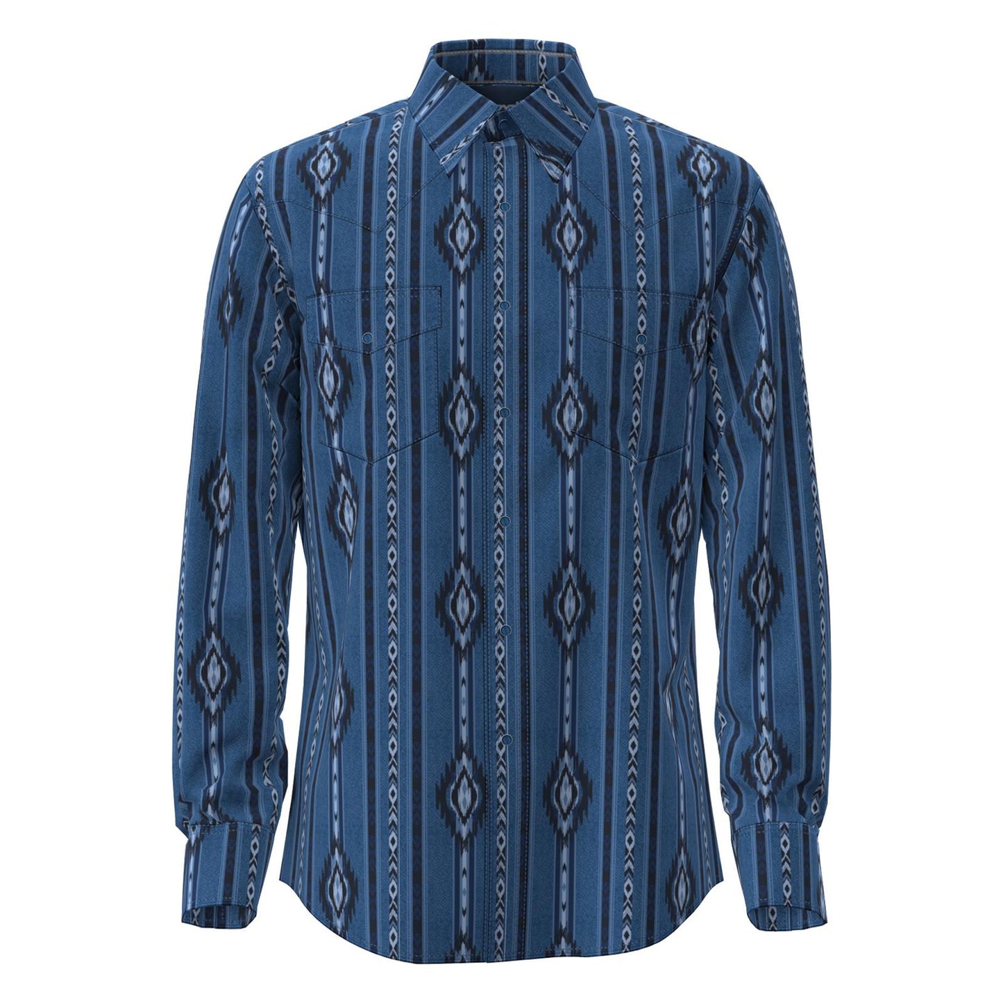 Wrangler Checotah Denim Blue Men's Snap Up