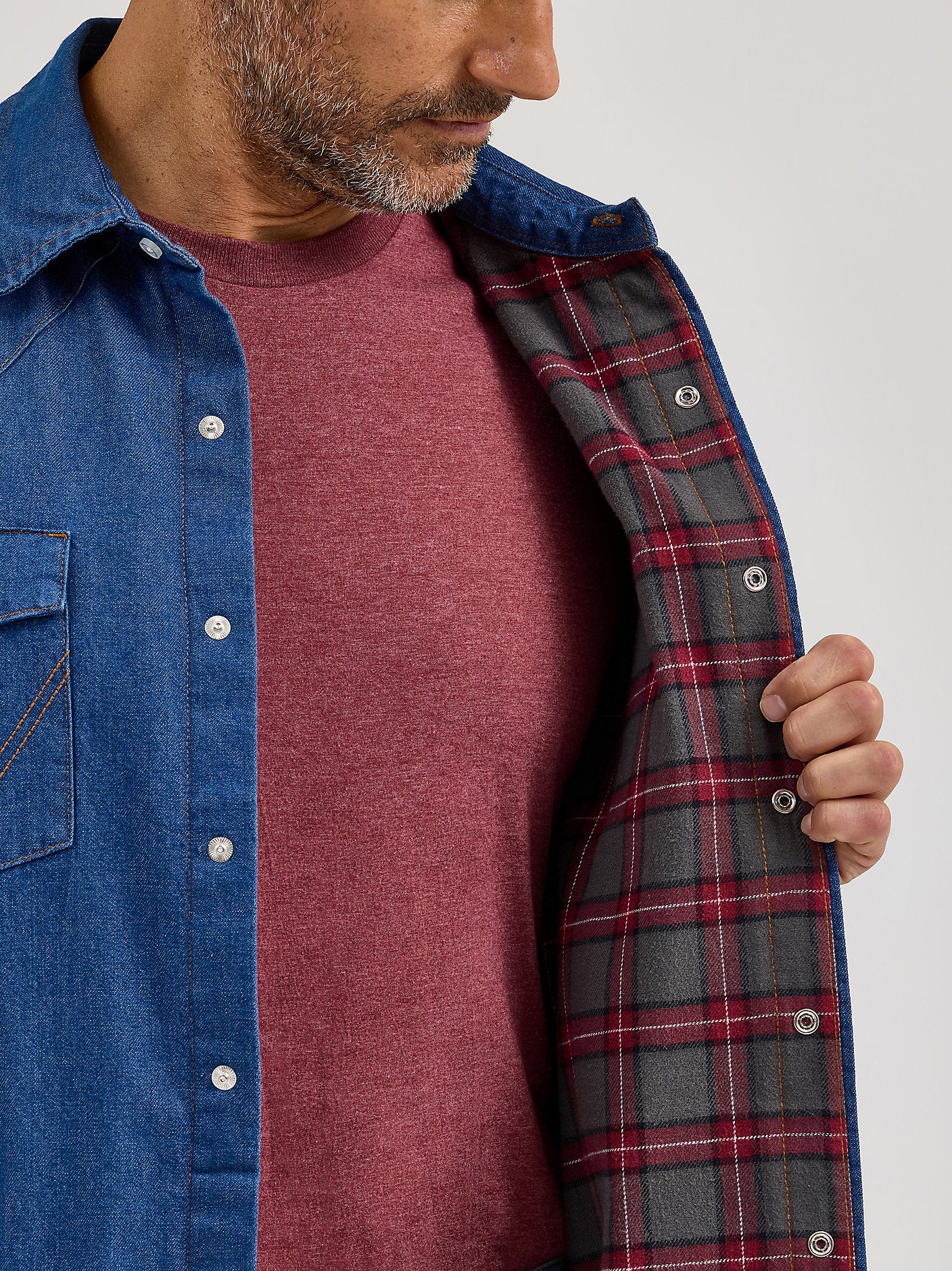Wrangler Flannel Lined Denim Men's Snap Up