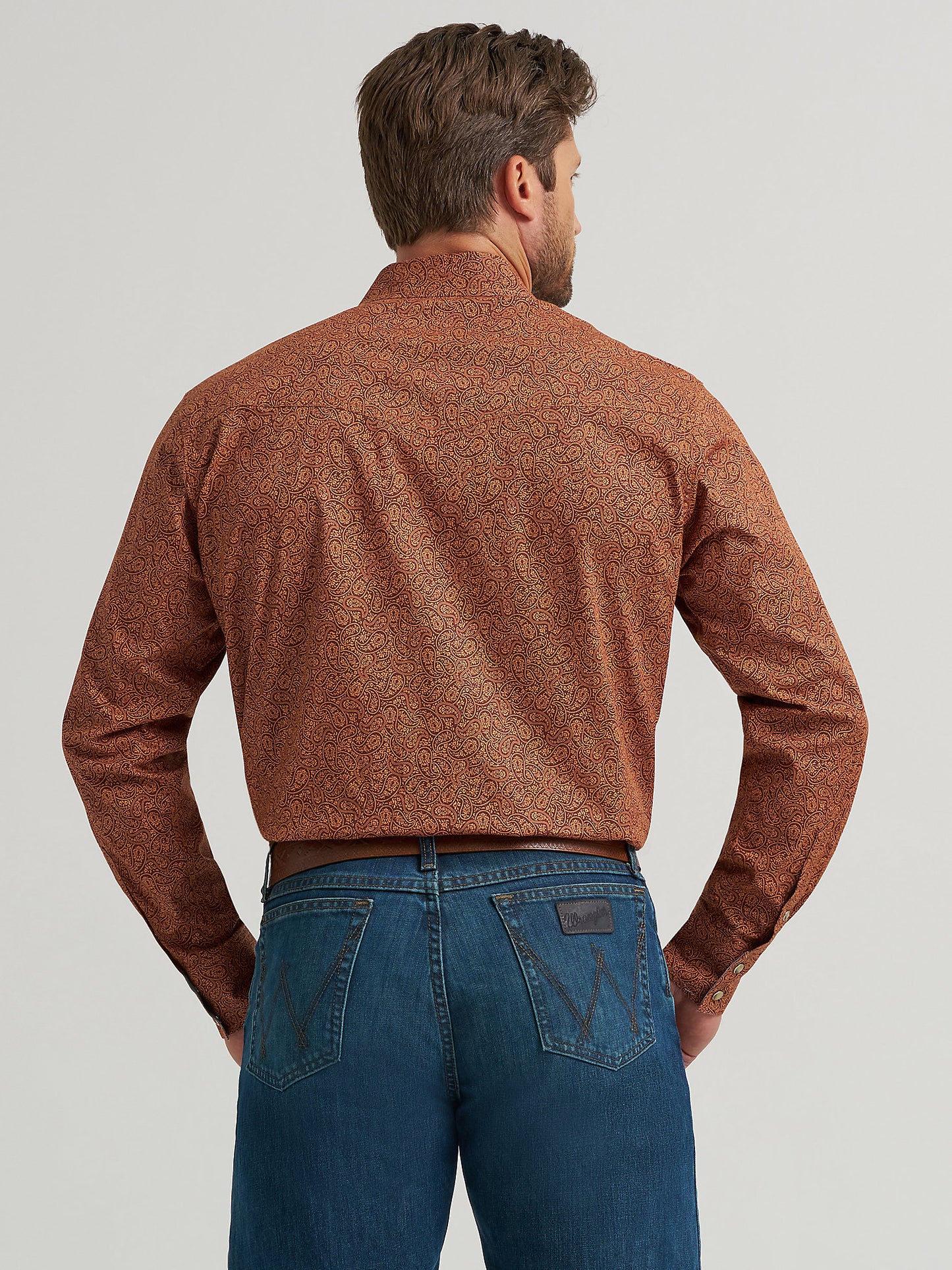 Wrangler 20x Paisley Brown Men's Snap Up