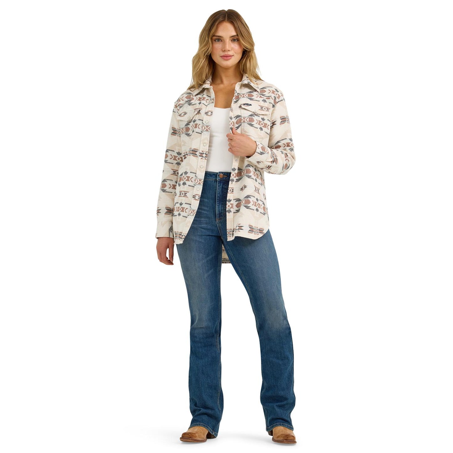 Wrangler Cream & Whiskey Women's Shirt Jacket