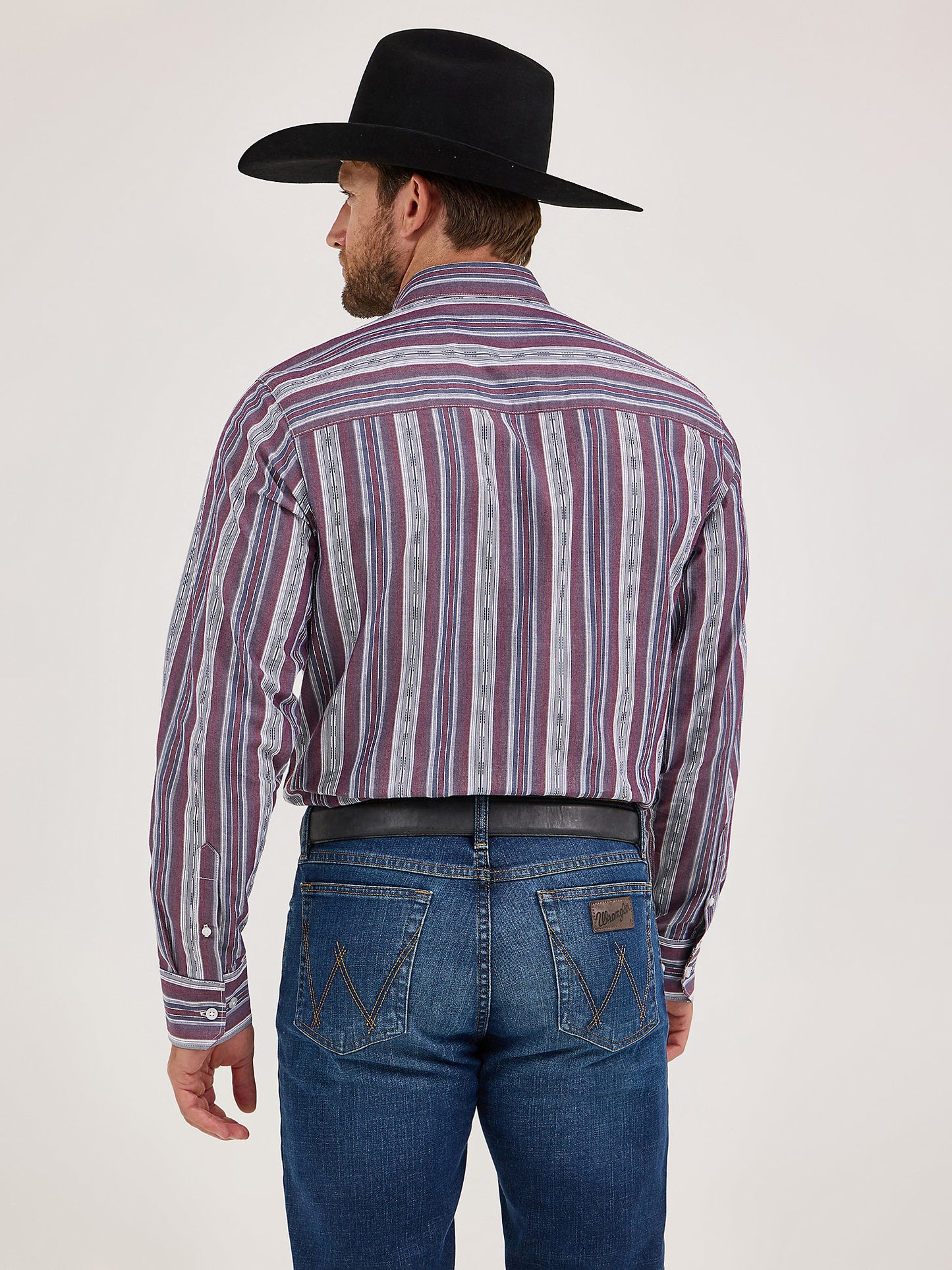Wrangler Cody Johnson Button Up Burgundy Stripe