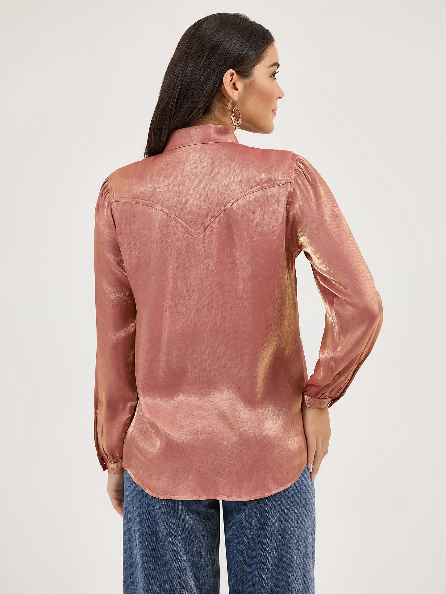 Wrangler Shimmer Rose Gold Blouse