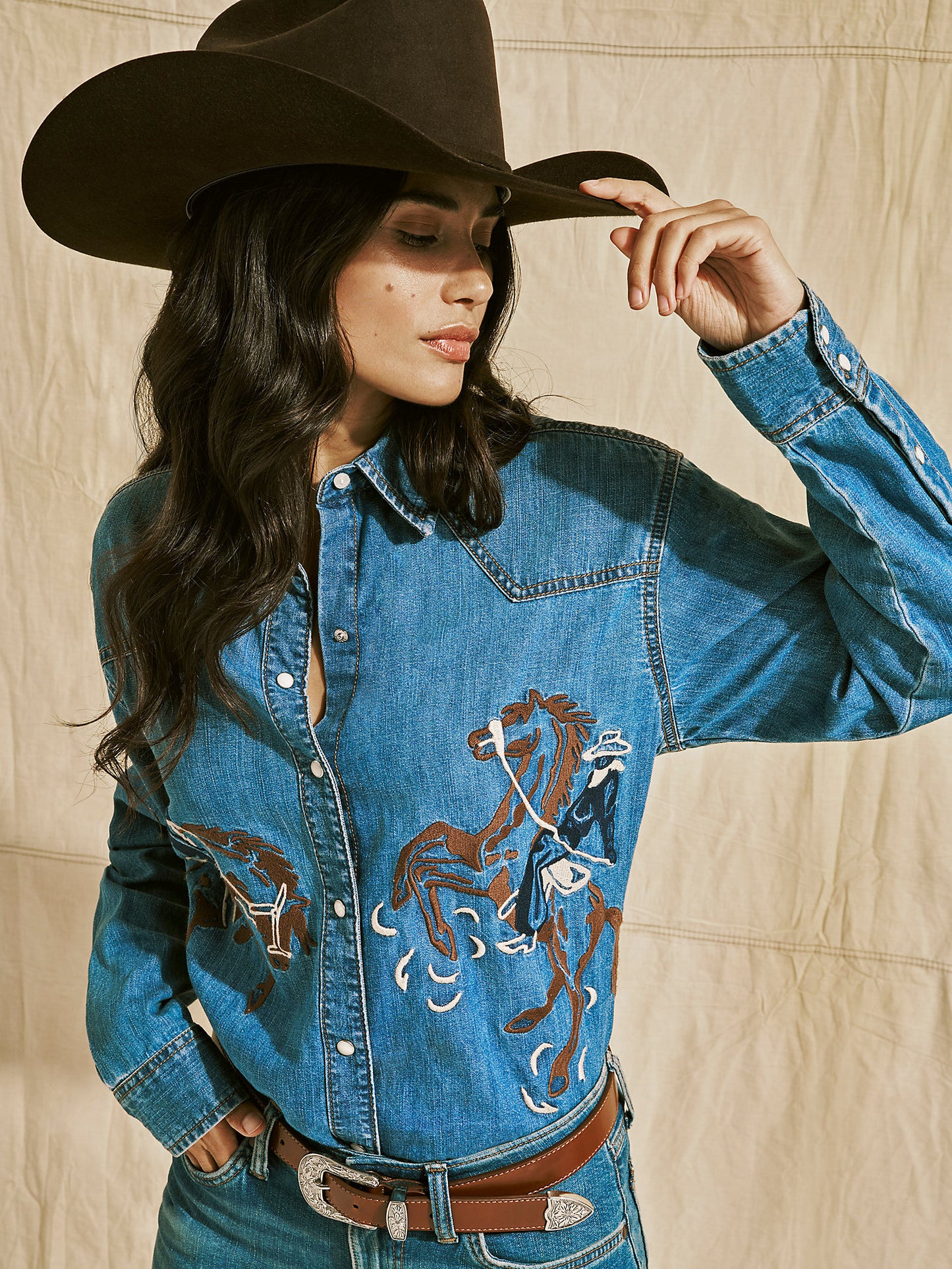Wrangler Denim Bronc Women's Snap Up