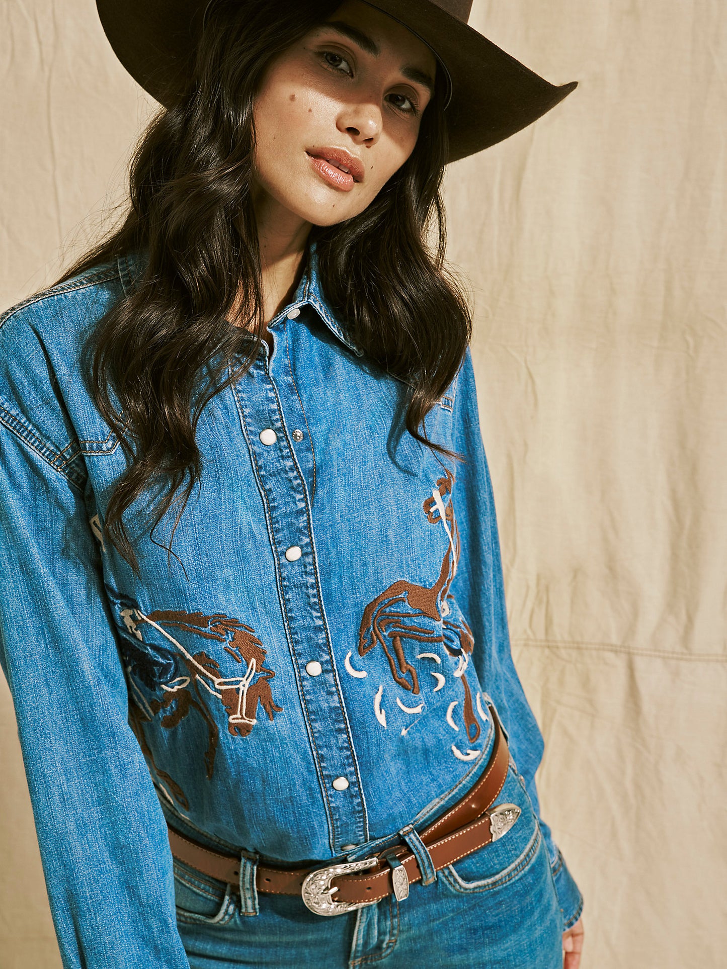 Wrangler Denim Bronc Women's Snap Up