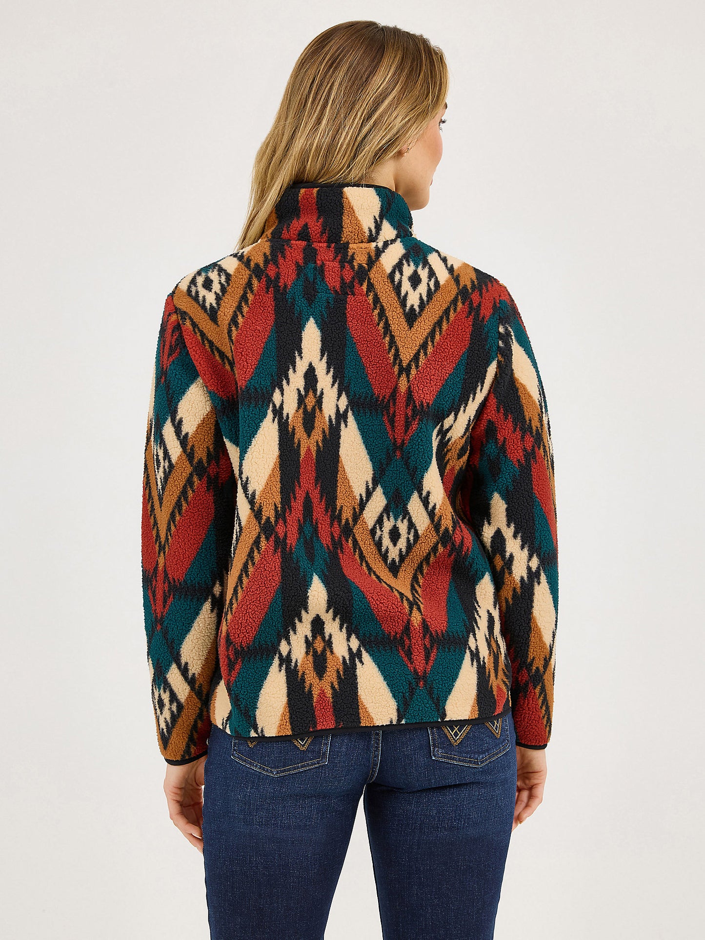 Wrangler Teal Aztec Sherpa Pullover