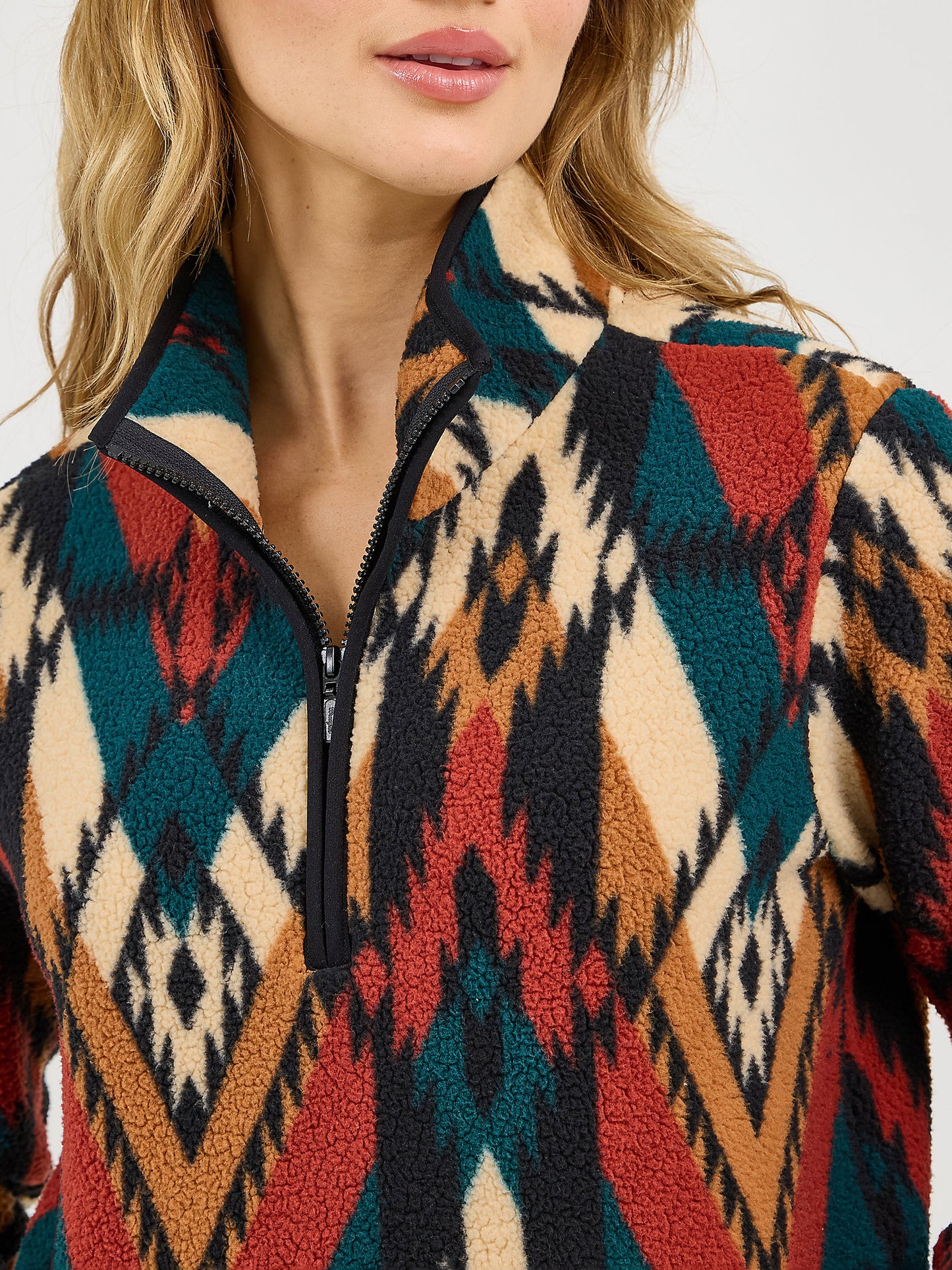 Wrangler Teal Aztec Sherpa Pullover