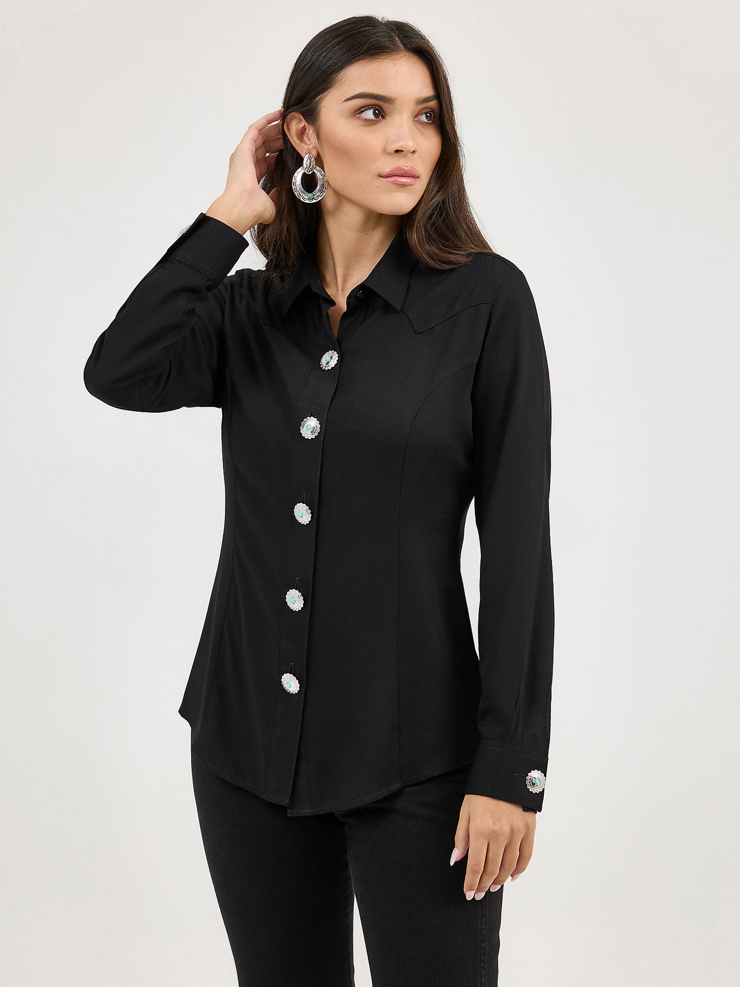Wrangler Concho Black Blouse
