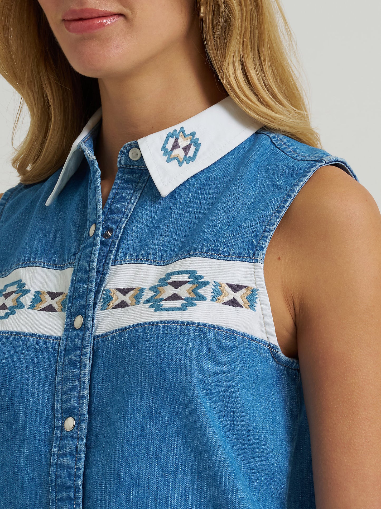 Wrangler Aztec Embroidered Sleeveless