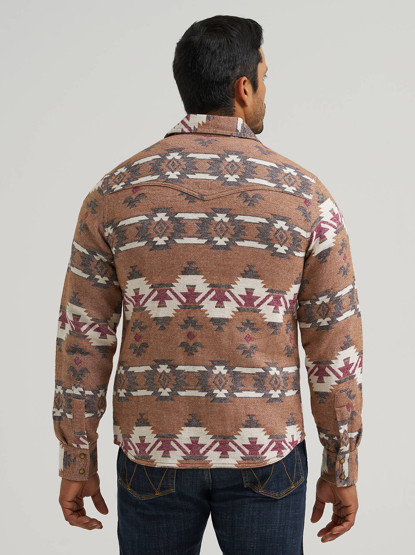 Wrangler Brown Arrowhead Jacquard Shirt