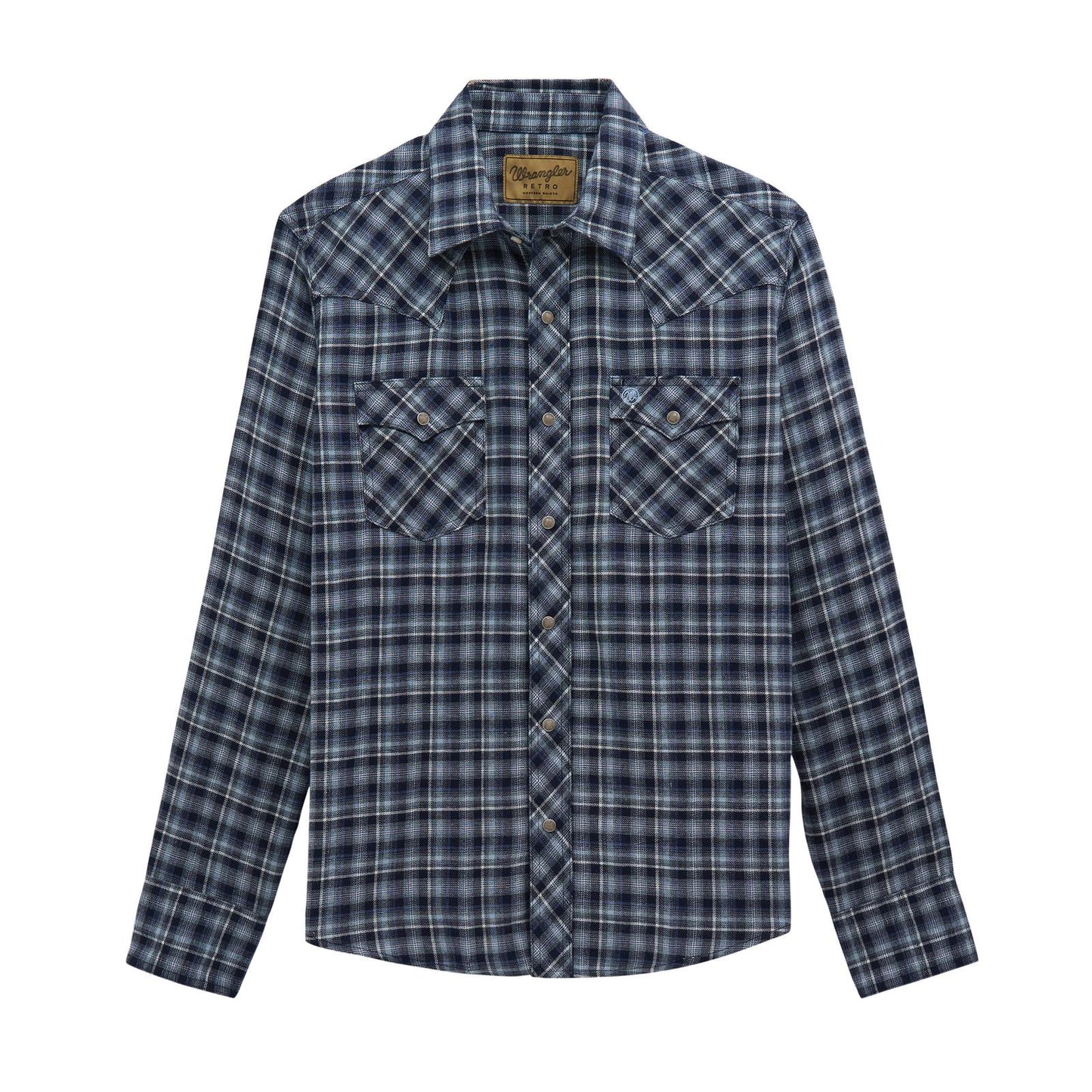 Wrangler Retro Blue Flannel Snap Up