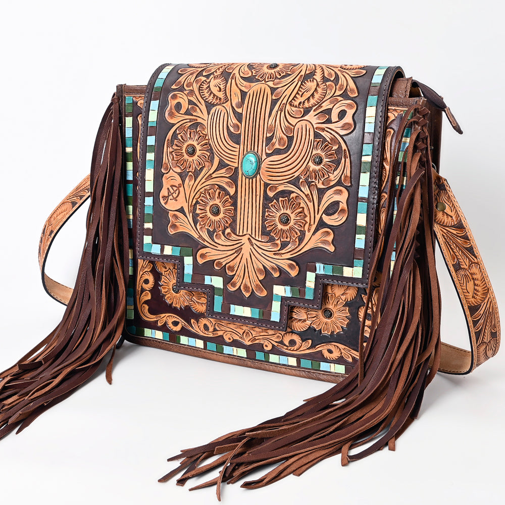 American Darling Cactus Daisy Tooled Handbag