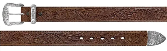 Wrangler Ladies Tooled Dark Brown Belt