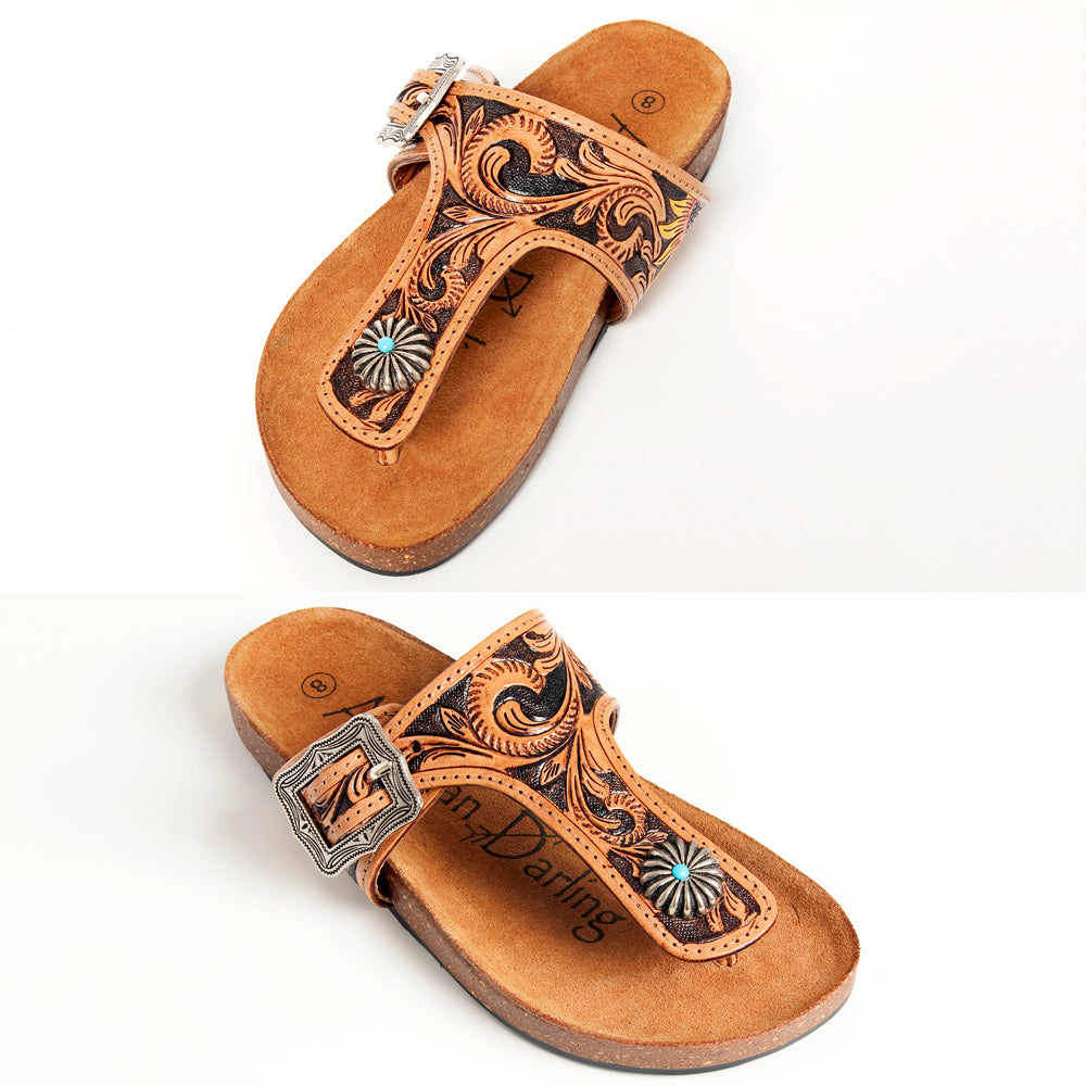 Sunflower Tooled Thong Sandals