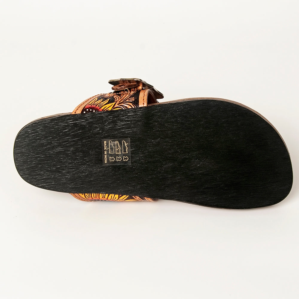 Sunflower Tooled Thong Sandals