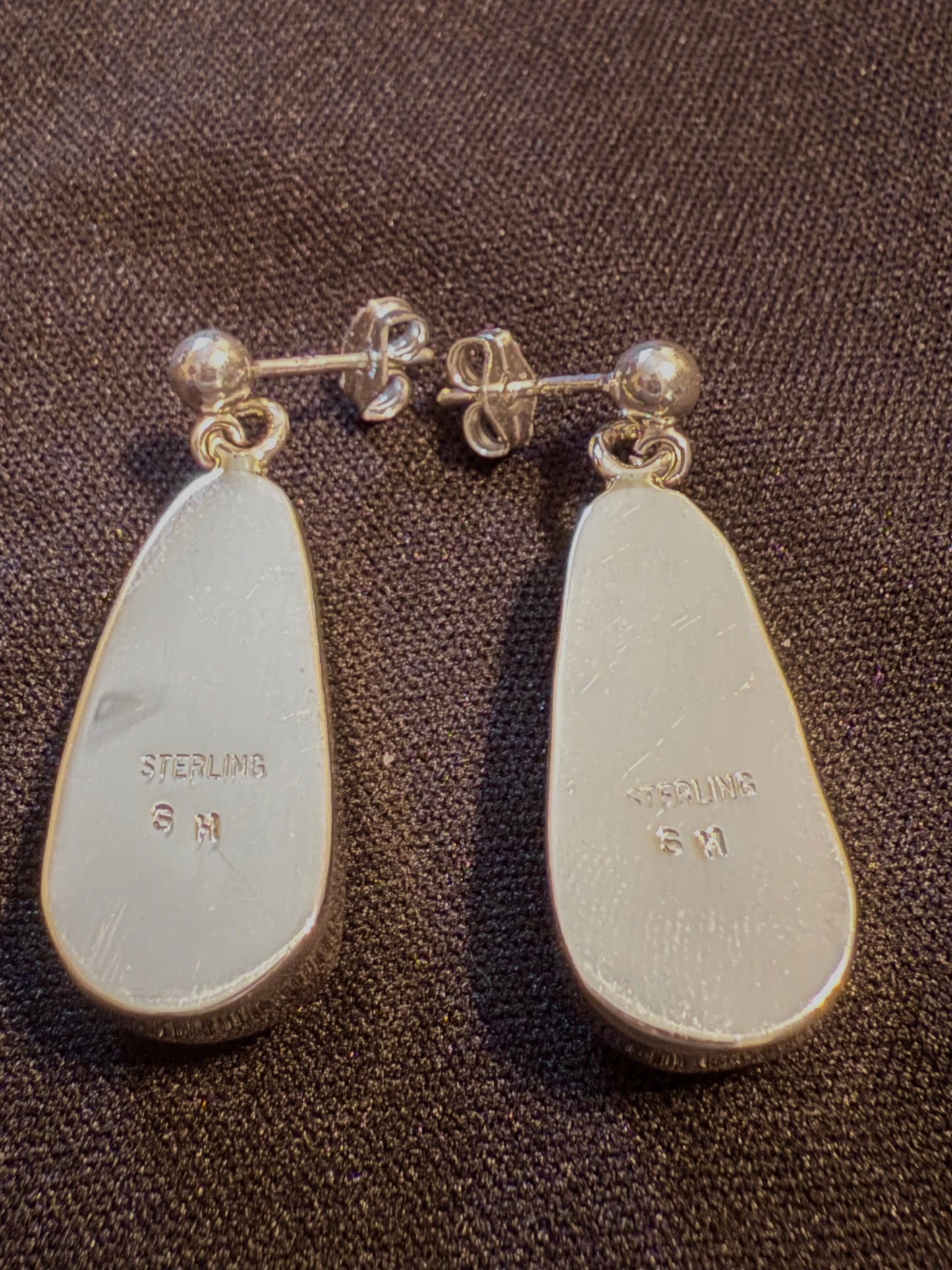 Authentic White Buffalo Tear Drop Earrings