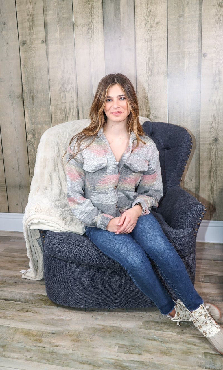 Simply Southern Pastel Shacket womens